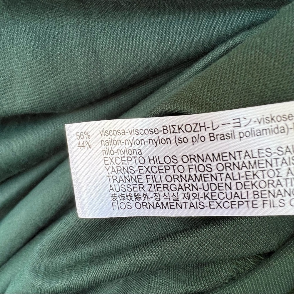 ZARA OPEN CROCHET LACE LONG SLEEVE VAMP MAXI DRESS FOREST GREEN MEDIUM NWT - Picture 16 of 16